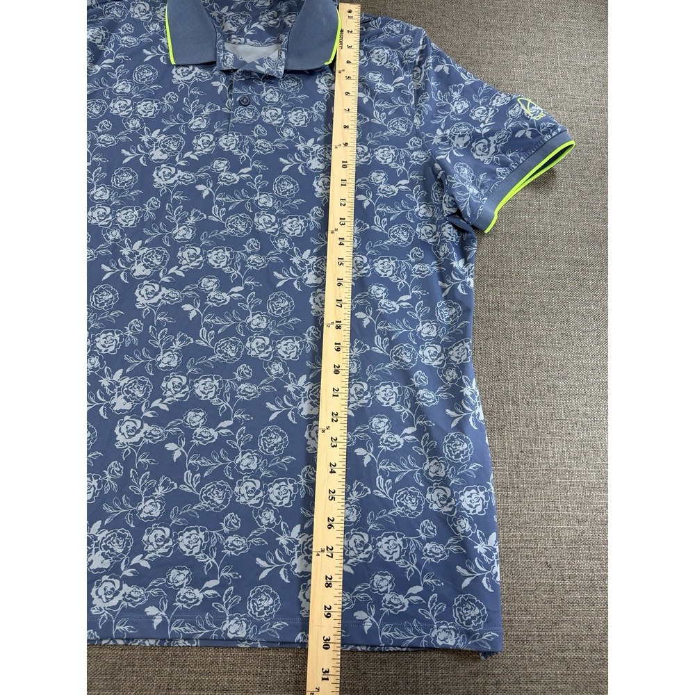 G/FORE Golf Polo Shirt Men's XL Blue Floral Stretch Performance Short Sleeve - Picture 6 of 11